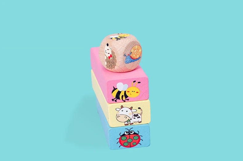 Number Animal Wooden Blocks Game