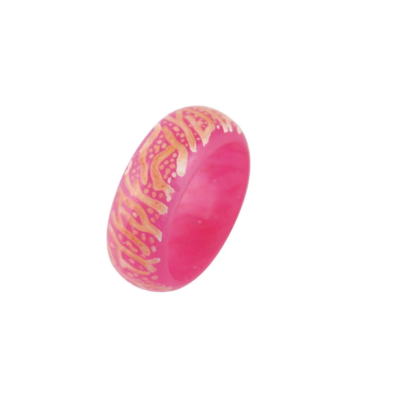 Fashion Colorful  Luminous Leopard Print Resin Crack Rings