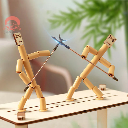 DIY Small Bamboo Man Two Player Battle Fun Interactive Party Games