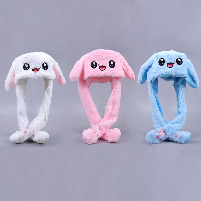 1PC Rabbit Hat Plush Can Moving Bunny Ears Hat For Kids