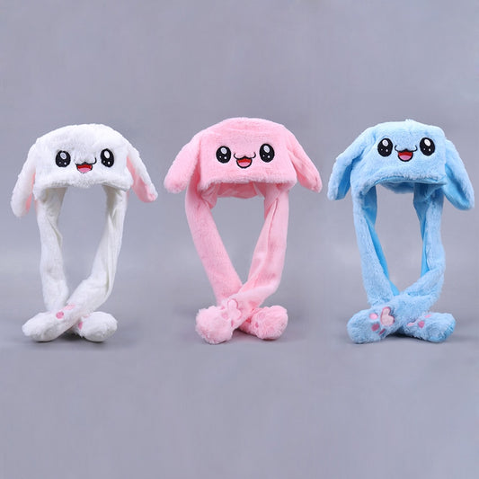 1PC Rabbit Hat Plush Can Moving Bunny Ears Hat For Kids